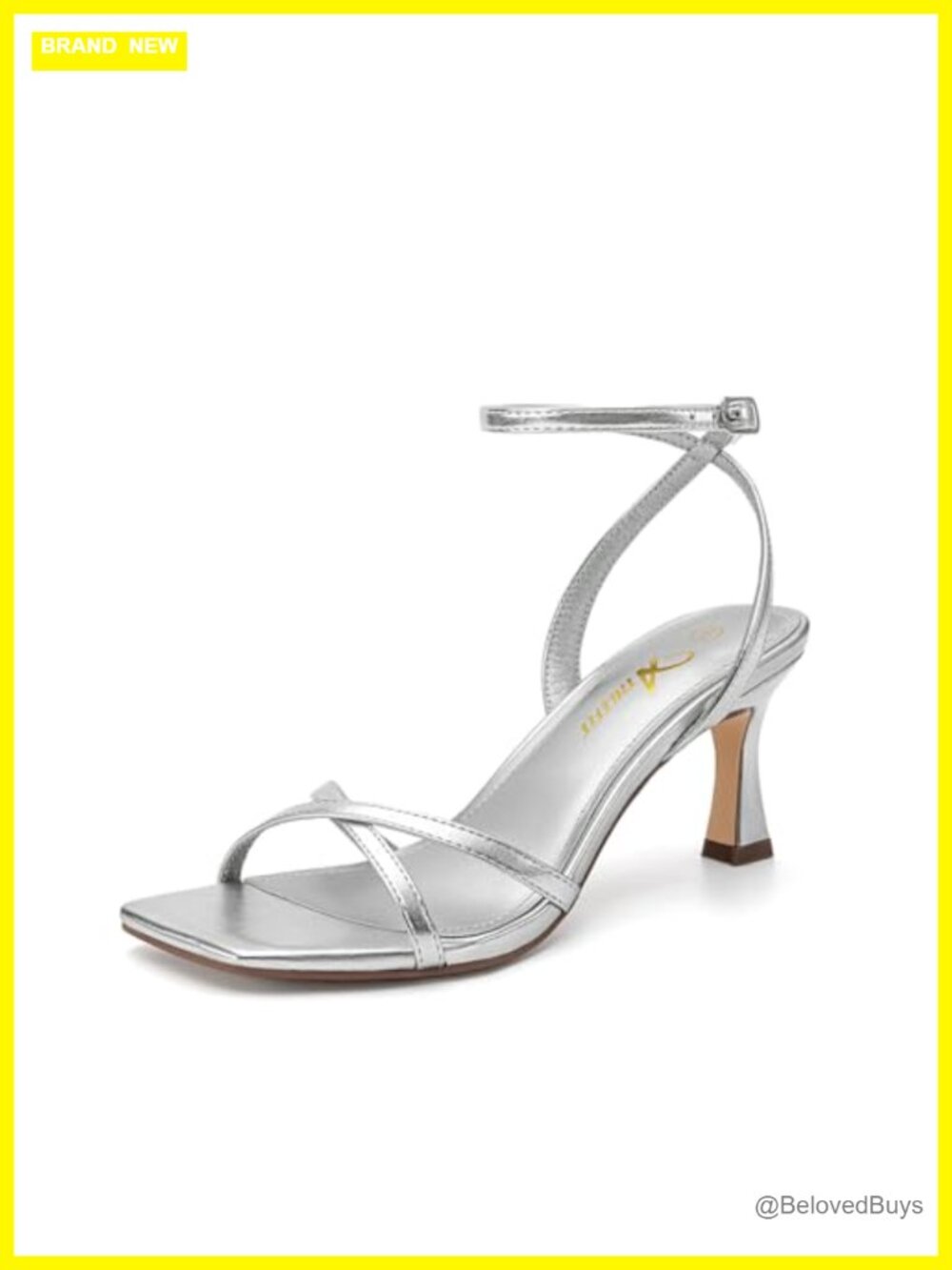 Women's Square Open Toe Strappy Kitten Heels Prom Bridal Low Heel Sandals